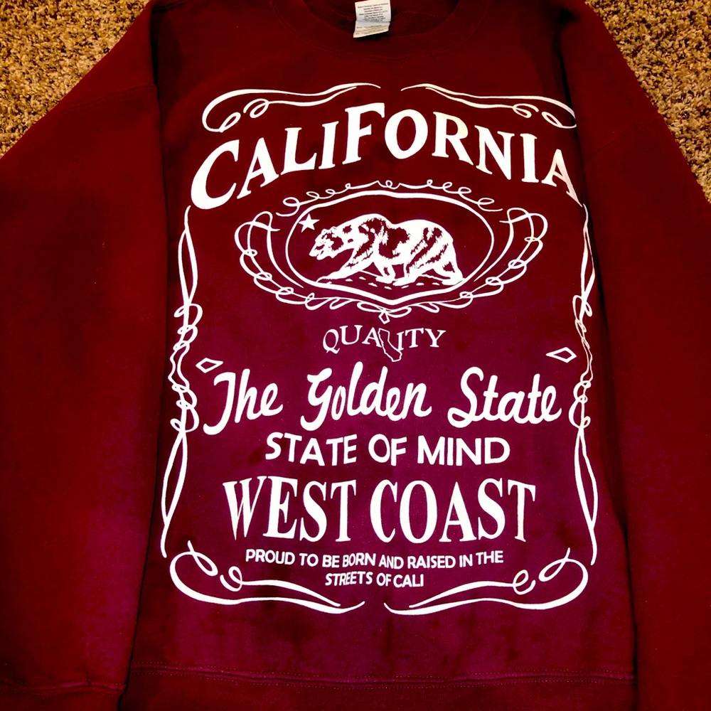 Burgundy California Crewneck.